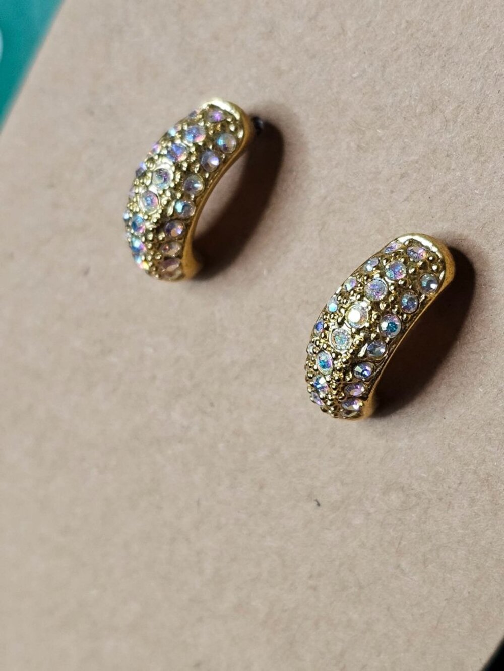 Gold Tone Huggie Hoop Earrings